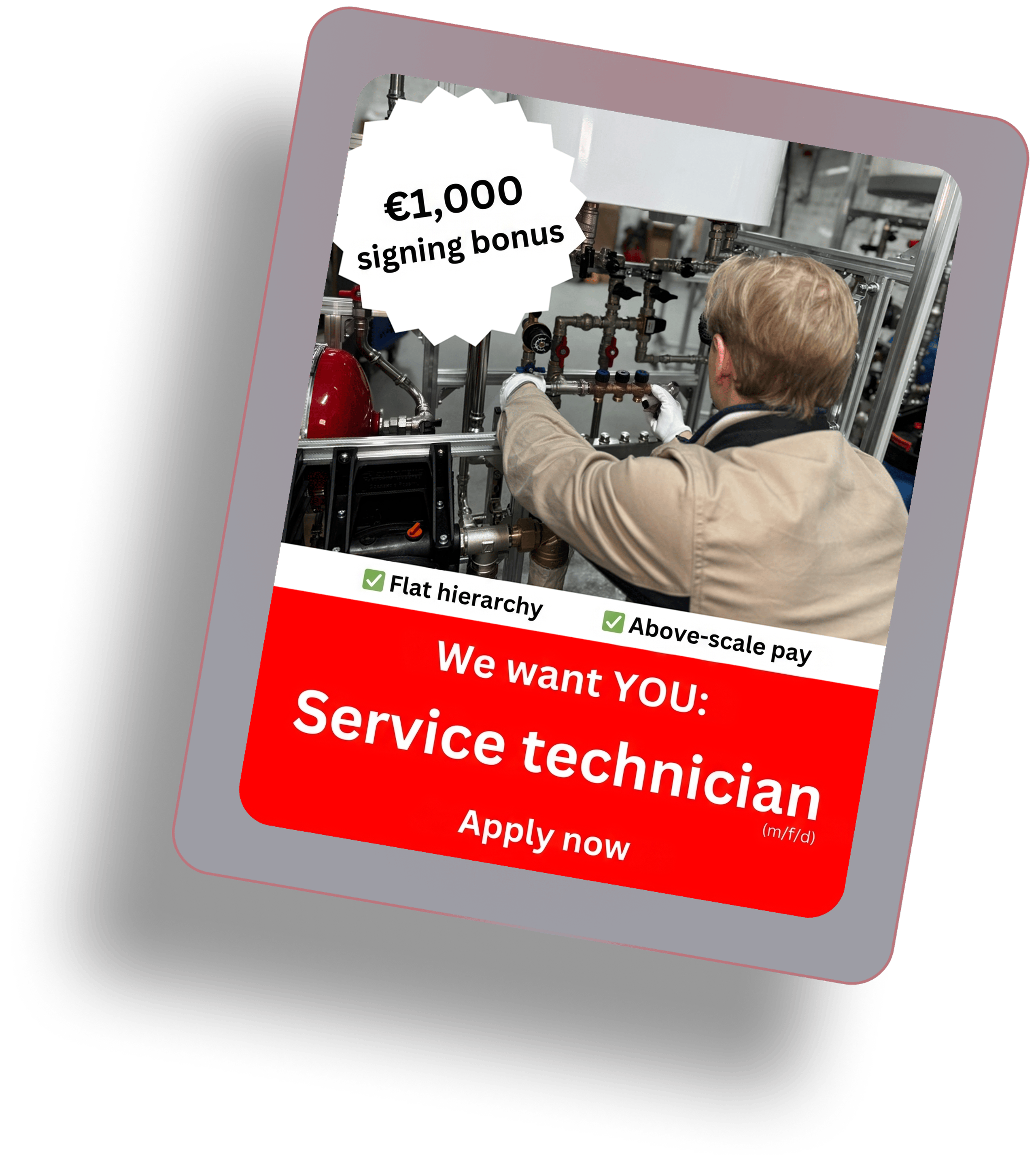 Example of an ad with a signing bonus